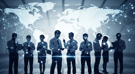 Business Team Collaborating on Global Technology Innovation