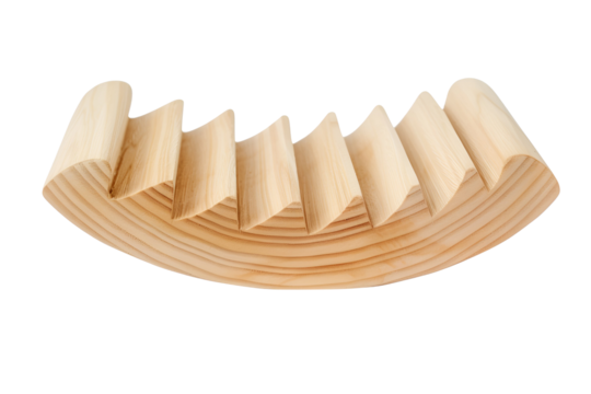 Wooden wave shaped layered design object