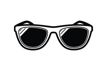 Fototapeta premium Silhouette art illustration of a mirrored sunglasses with visible reflection lines.eps