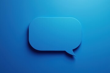 Naklejka premium Minimalist Blue Speech Bubble on a Blue Background Represents Communication and Conversation in a Simple and Clean Style
