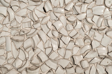 Mosaic Made of Broken Ceramic Pieces