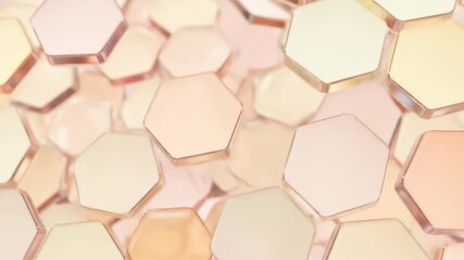 Abstract hexagonal shapes in soft pastel colors for decorative use  