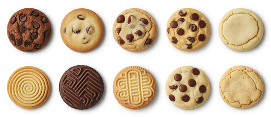 Assorted cookies chocolate chip sugar cookies baked goods