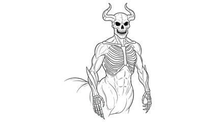 Terrifying Nuckelavee Scottish Sea Demon Adult Coloring Page Folklore Monster Art