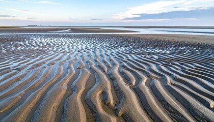 Sandy tidal patterns at dawn