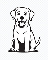 Fototapeta premium happy puppy clipart in sitting pose for animal-themed graphic projects