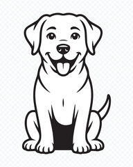 adorable cartoon puppy vector with tongue out for social media and print designs