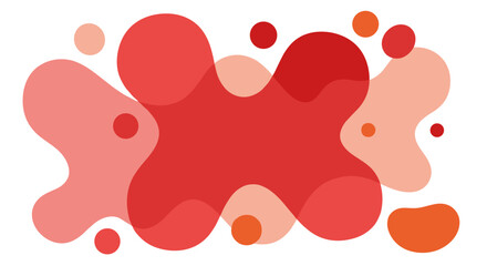 Abstract organic fluid shapes in red and pink tones with overlapping layers