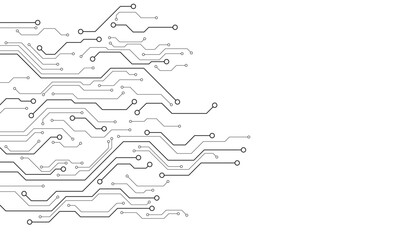 Abstract digital background with technology circuit board texture. Electronic motherboard illustration. Communication and engineering concept. Vector illustration