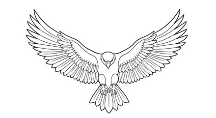 Obraz premium Thunderbird Soaring Majestic Mythical Bird Coloring Page for Adults Native American Art