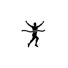 Runner Silhouette - Finish Line Victory Pose Icon