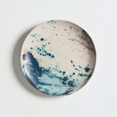 Beautiful round plate beautifully decorated with a watercolor pattern