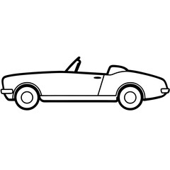 Elegant line art illustration of a classic convertible automobile