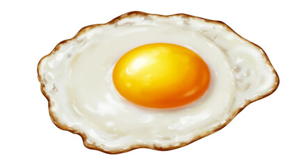 Fried Egg Isolated on Transparent Background Breakfast Staple