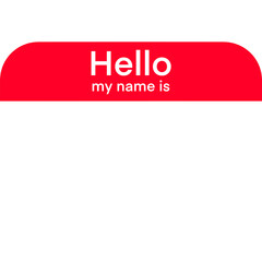 Name tag sticker. Blank name tag for entering the name