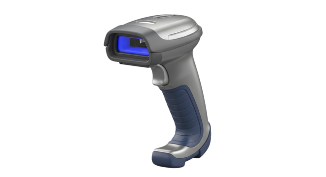 Handheld Barcode Scanner Device with Blue Light for Retail and Inventory Management