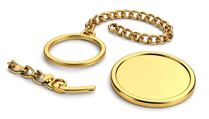 Gold key chain with coin