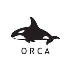 Minimalist Black Orca Logo Design on White Background