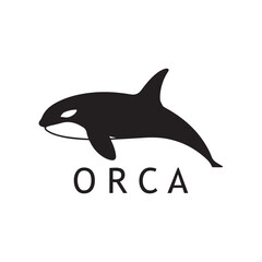 Creative Orca Whale Branding Logo in Simple Monochrome
