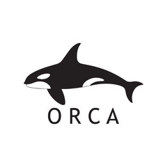Powerful Killer Whale Vector Logo in Flat Style