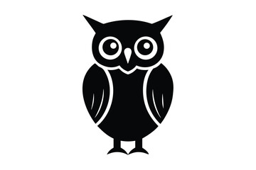 owl perched vector icon