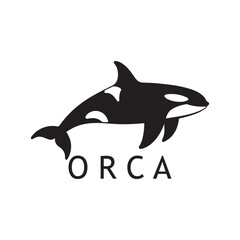 Bold Orca Branding Symbol on White Negative Space