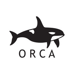 Iconic Killer Whale Logo Using Black Flat Graphics