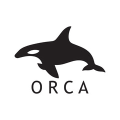 Iconic Killer Whale Logo Using Black Flat Graphics