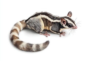 Obraz premium Sugar glider with long tail, isolated on transparent background