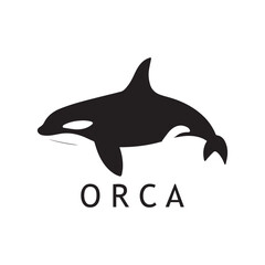 Unique Orca Logo Shape in Silhouette Minimal Style