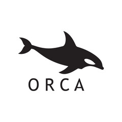 Unique Orca Logo Shape in Silhouette Minimal Style