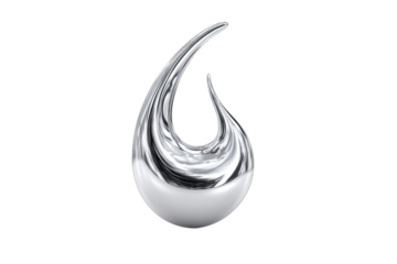 Metallic teardrop-shaped pendant, smooth curves