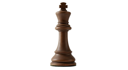 Chess Piece King Standing Isolated on White Background