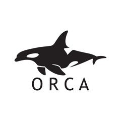 Orca Logo Featuring Powerful Pose and Curved Fin