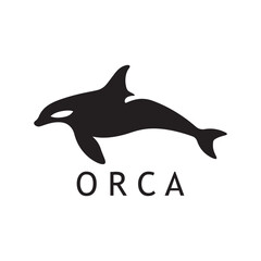 Killer Whale Emblem Designed with Vector Line Simplicity
