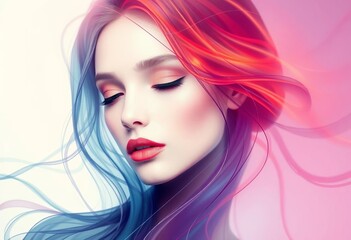 Abstract portrait, ethereal beauty, flowing lines, graceful form, artistic expression,  fine art,  curves