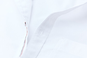Close up of white Men's shirt.