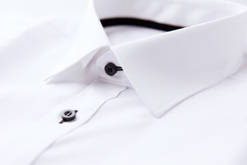 Close up of white Men's shirt.