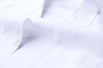 Close up of white Men's shirt.