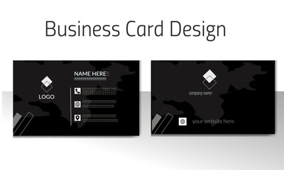 Creative modern and clean corporate black business card design template 