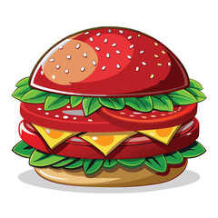 Burger Vector Isolated Illustration on White Background

