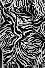 zebra skin texture. Black and white abstract striped texture of wild zebra skin