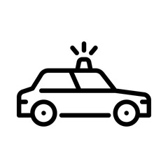 Police Car outline icon. patrol black line illustration.
 