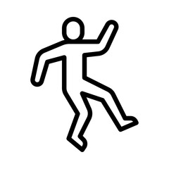 Victim outline icon. body black line illustration.