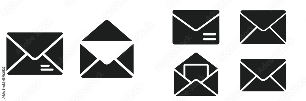 Wall mural collection of various envelope icons suitable for digital design and communication tools