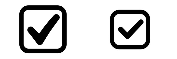 Check marks in two different sizes showcasing design variations and visual representation