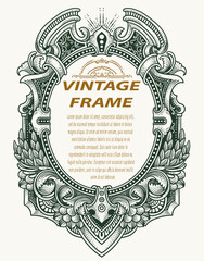 Illustration vintage engraving ornament frame. Perfect for certificates, invitations, or luxury branding.