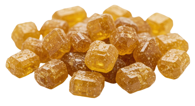 Pile of Golden Brown Hard Candies 1.