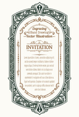 Highly detailed vintage engraving vector frame with intricate ornate and floral patterns. Perfect for certificates, invitations, or luxury branding.
