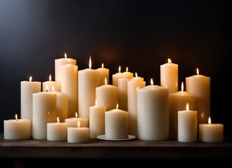 candles on black background